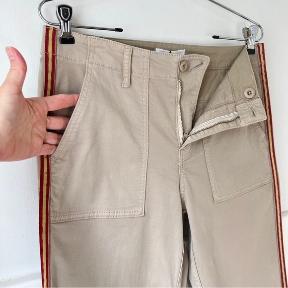 Anthropologie Velvet by Graham & Spencer Khaki Side Stripe Pant NWT - Picture 5 of 14